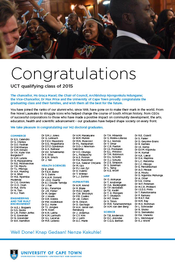 Graduands December 2015